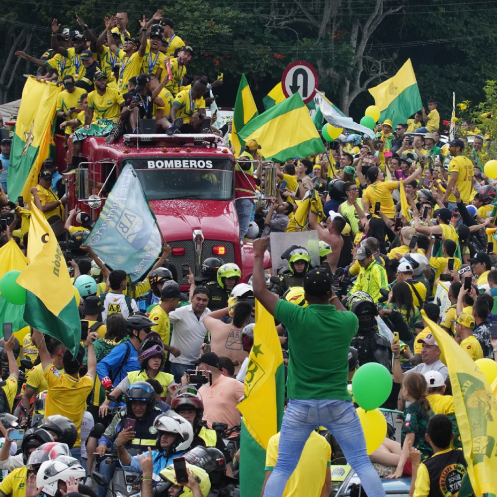 Histórico recibimiento para el campeón de Colombia Atlético Bucaramanga. Liga BetPlay DIMAYOR 2024-I