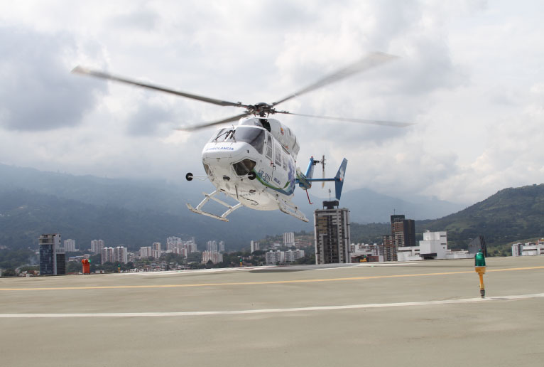 helicóptero, médico, medicalizado, ambulancia, clínica, foscal, internacional, Bucaramanga, Floridablanca, Girón, Piedecuesta, Santander, Tair, Sadi, Grancolombiana